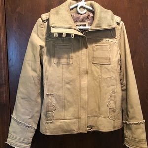 Leather bomber jacket. Blonde color. NWOT
